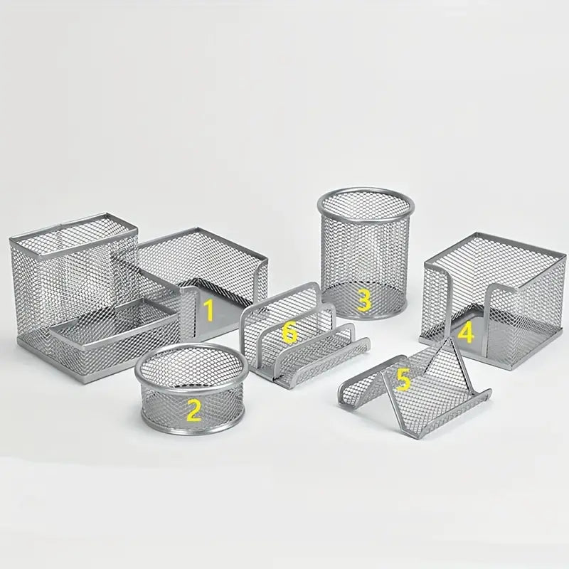 6-Piece Iron Mesh Desk Organizer Set