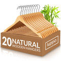 Natural Wood Suit Hangers — 20 Pack