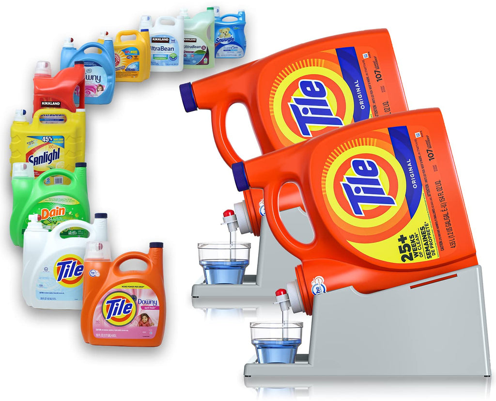 Laundry Detergent Stand & Drip Tray — Set of 2