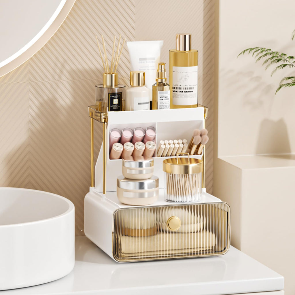 2-Tier Countertop Beauty Organizer — Amber