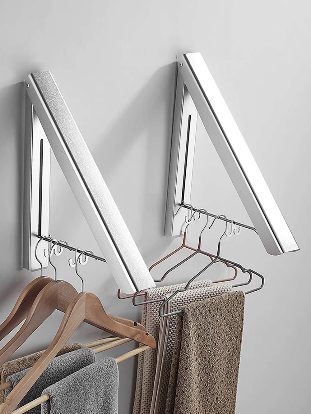 Wall-Mounted Folding Clothes Drying Rack — 2 Pack
