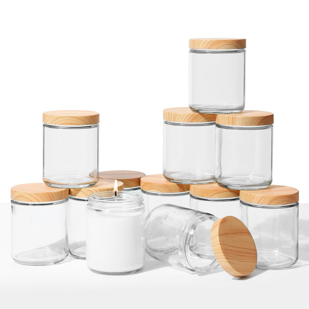 6-Pack 8oz Clear Glass Jars with Lids — Food Storage, Canning & Spices