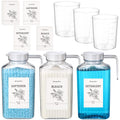 Clear Acrylic Laundry Dispenser Set with Labels & Measuring Cups (68 oz, 3-Pack)