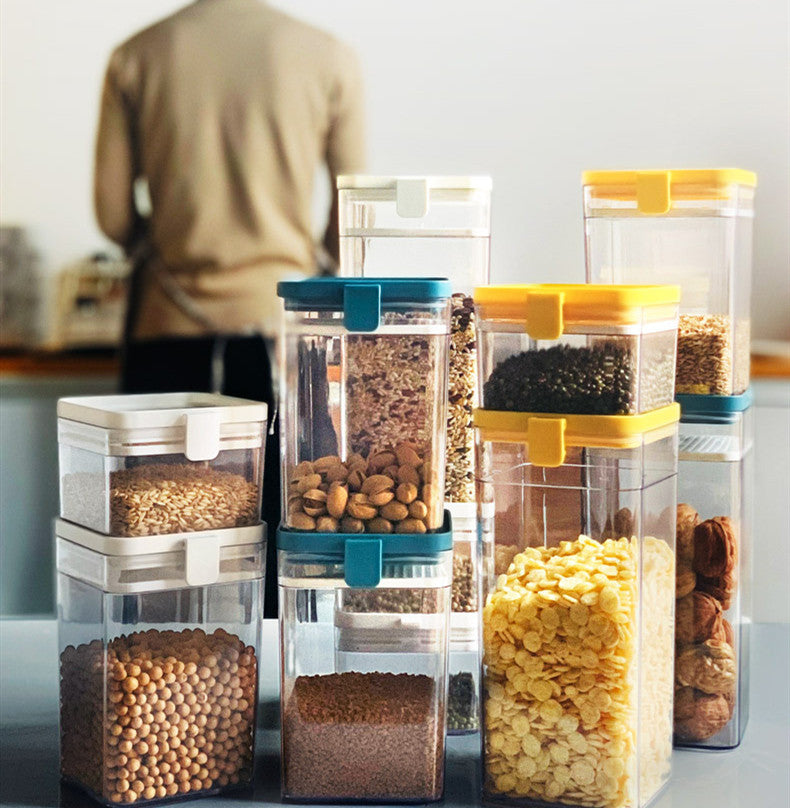 Airtight Kitchen Food Storage Containers — 500ML to 1600ML (Blue, Yellow & White)