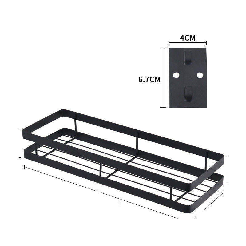 Wall-Mounted Spice Rack | Punch-Free Carbon Steel Kitchen Organizer (20–50cm)