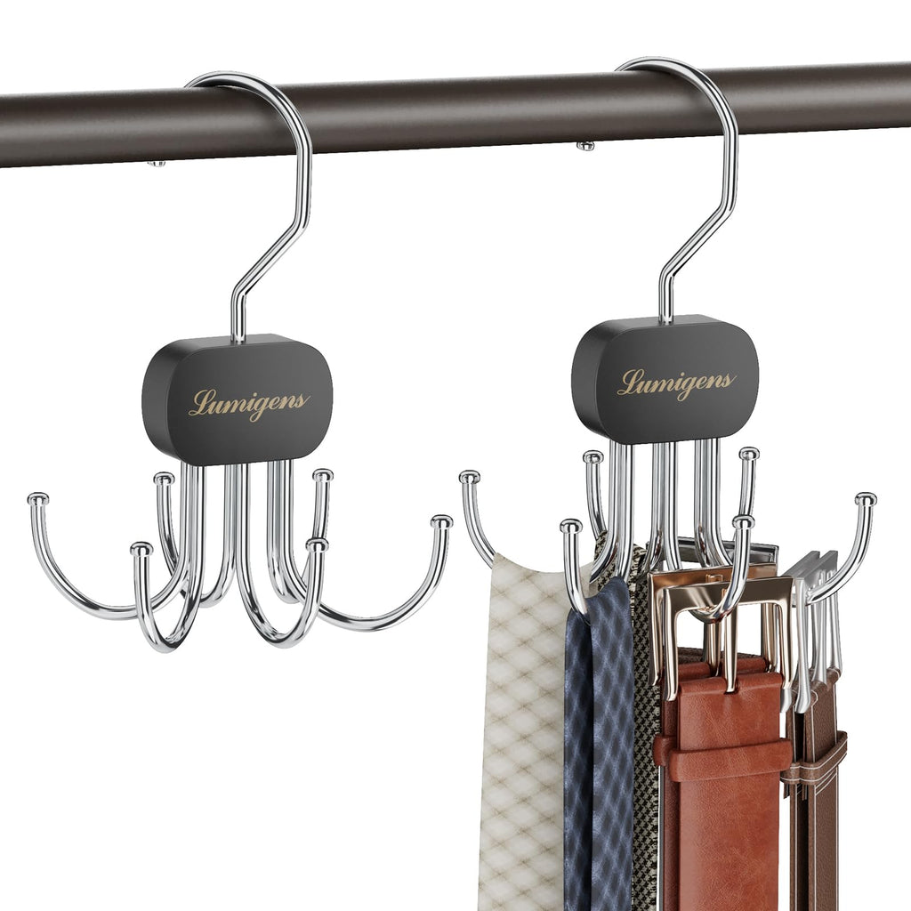 Rotatable Belt & Tie Organizer for Closet