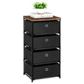 4-Drawer Fabric Storage Chest — Dresser, Nightstand & Closet Organizer (Black)