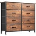 8-Drawer Fabric Dresser & Storage Tower — Steel Frame, Wood Top & Easy-Pull Bins (39" Wide)