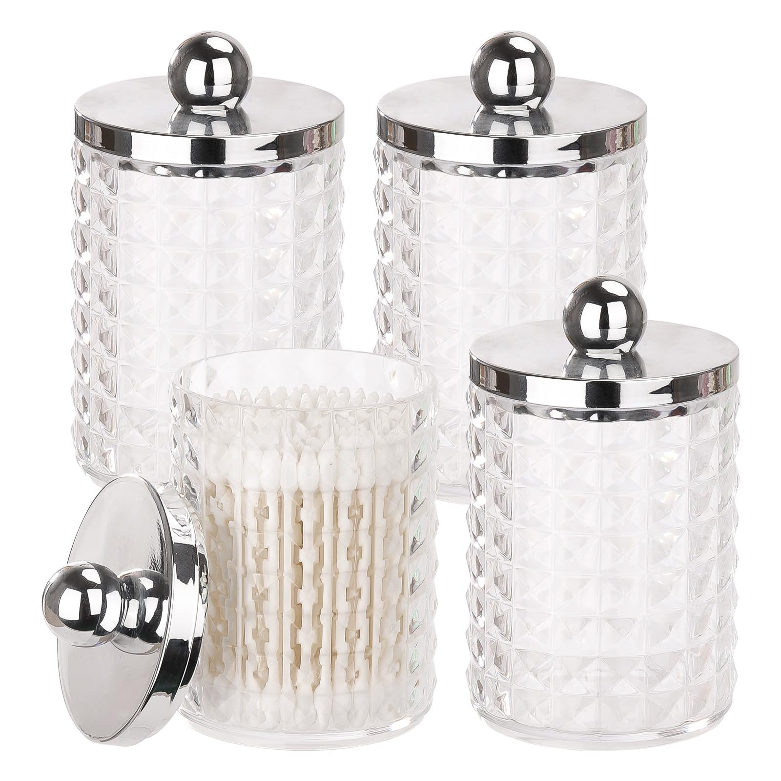 Apothecary Jar Set for Bathroom — 4 Pack