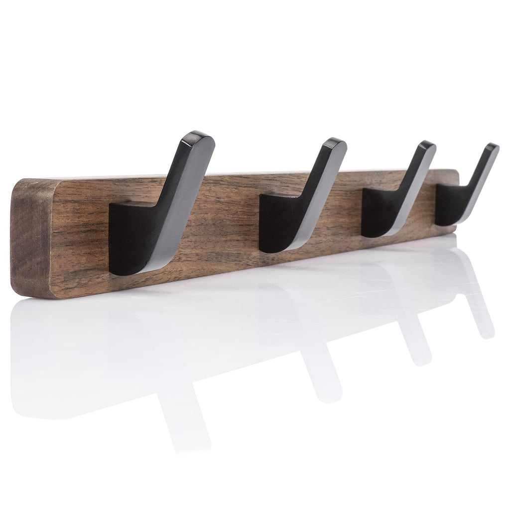 Solid Walnut Wall-Mount Coat Hooks