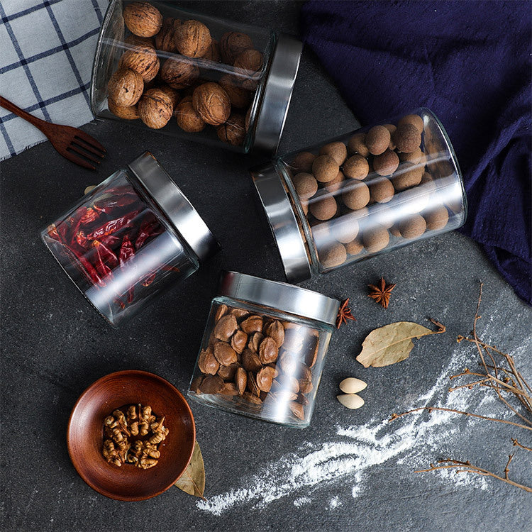 Airtight Glass Storage Jars with Lids — Food, Snacks & Tea (800ML–2100ML)