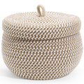 Round Cotton Rope Storage Basket with Lid