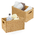 Wicker Organizer Baskets with Handles — Set of 2 (Grey)