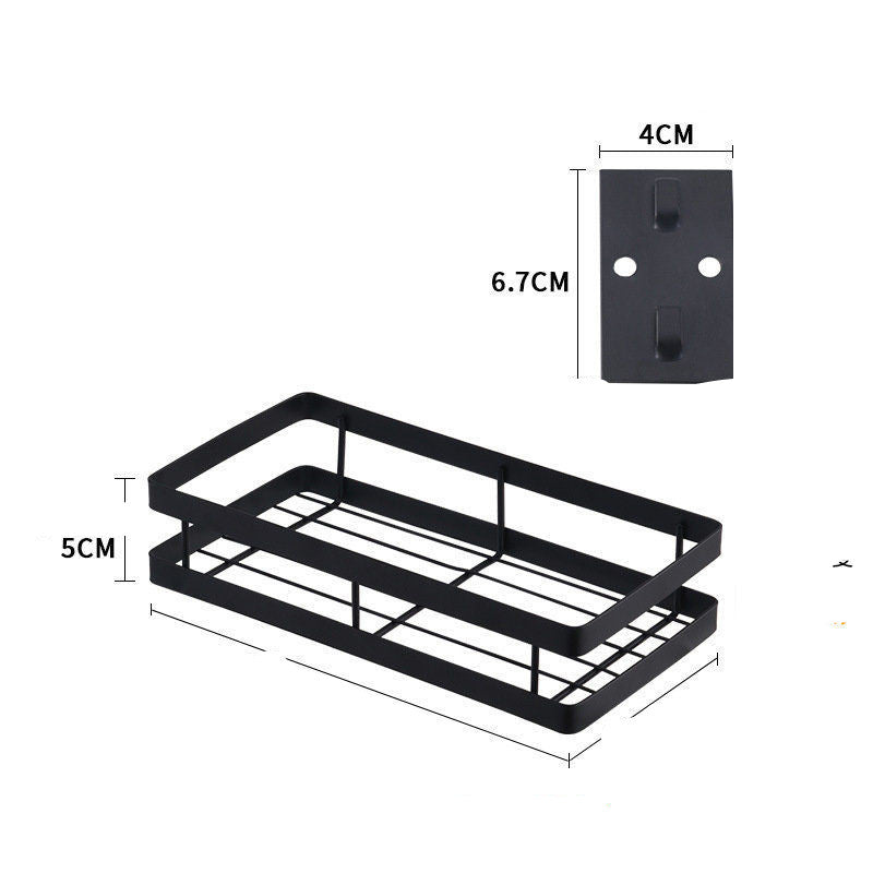 Wall-Mounted Spice Rack | Punch-Free Carbon Steel Kitchen Organizer (20–50cm)
