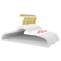 Slim Velvet Clothes Hangers — 22 Pack (White/Gold)