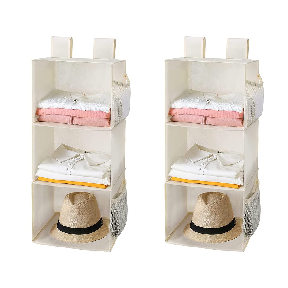3-Shelf Collapsible Hanging Closet Organizer — 2 Pack