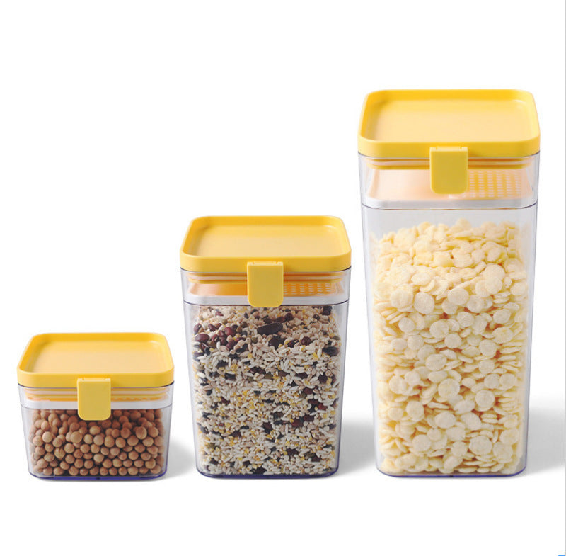 Airtight Kitchen Food Storage Containers — 500ML to 1600ML (Blue, Yellow & White)