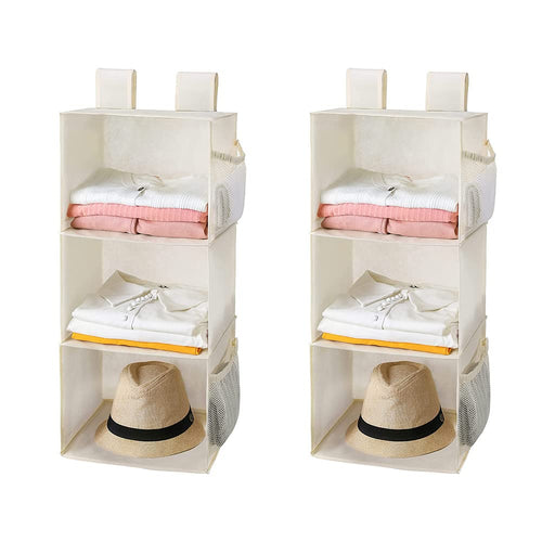 3-Shelf Collapsible Hanging Closet Organizer — 2 Pack