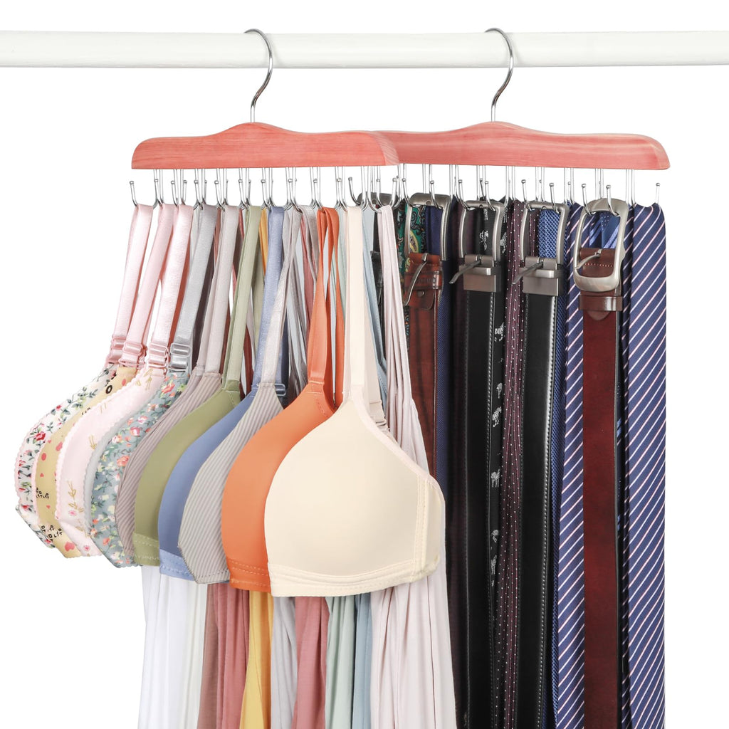 Cedar Wood Multi-Hook Closet Organizer — 2 Pack