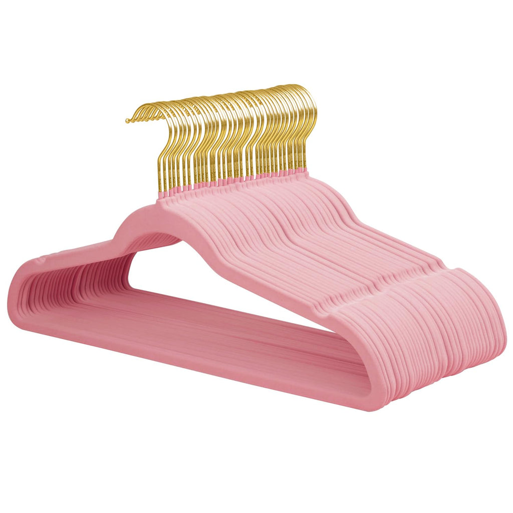 Ultra-Slim Velvet Suit Hangers — 36 Pack (Pink)